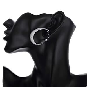 925 Sterling Silver Women Hoop Earrings Jewelry